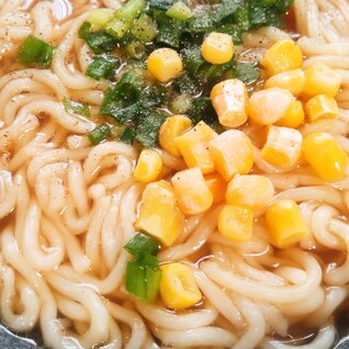 キャンプにねぎコーンラーメン